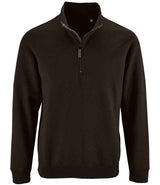 SOL'S Stan Contrast Zip Neck Sweatshirt | Black thumbnail 2