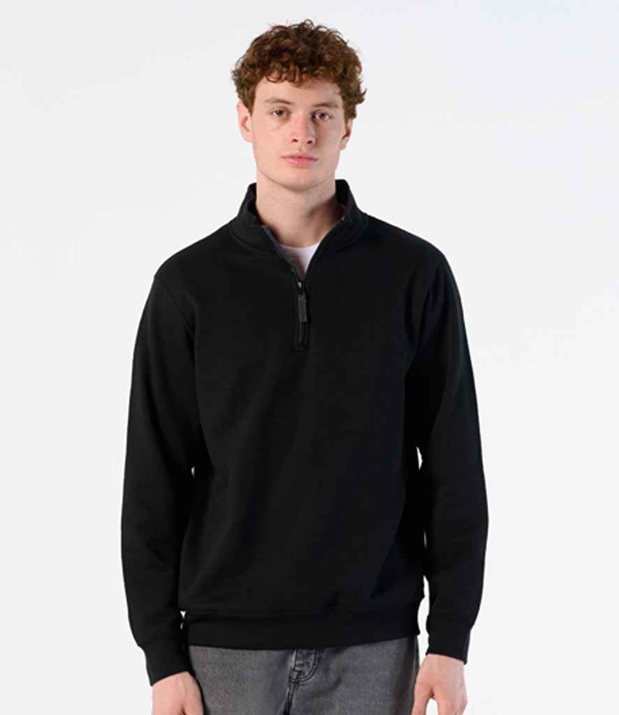 SOL'S Stan Contrast Zip Neck Sweatshirt | Black