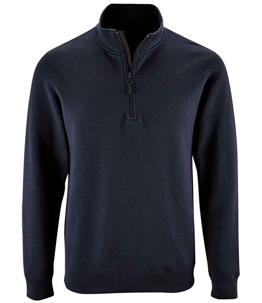 SOL'S Stan Contrast Zip Neck Sweatshirt | French Navy