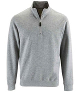 SOL'S Stan Contrast Zip Neck Sweatshirt | Grey Marl thumbnail 1