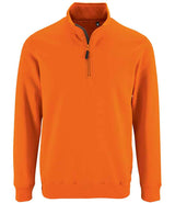 SOL'S Stan Contrast Zip Neck Sweatshirt | Orange thumbnail 1