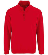SOL'S Stan Contrast Zip Neck Sweatshirt | Red thumbnail 1