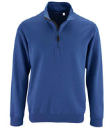 SOL'S Stan Contrast Zip Neck Sweatshirt | Royal Blue thumbnail 1
