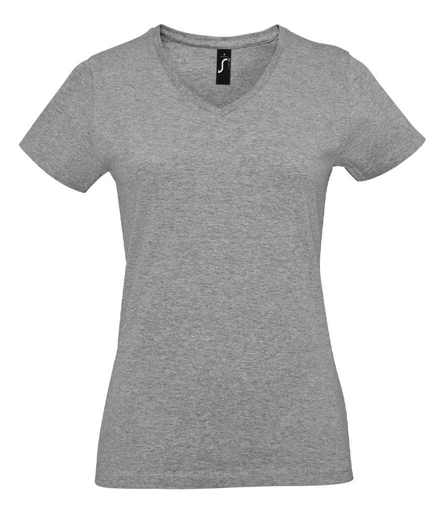 SOL'S Ladies Imperial V Neck T-Shirt | Grey Marl