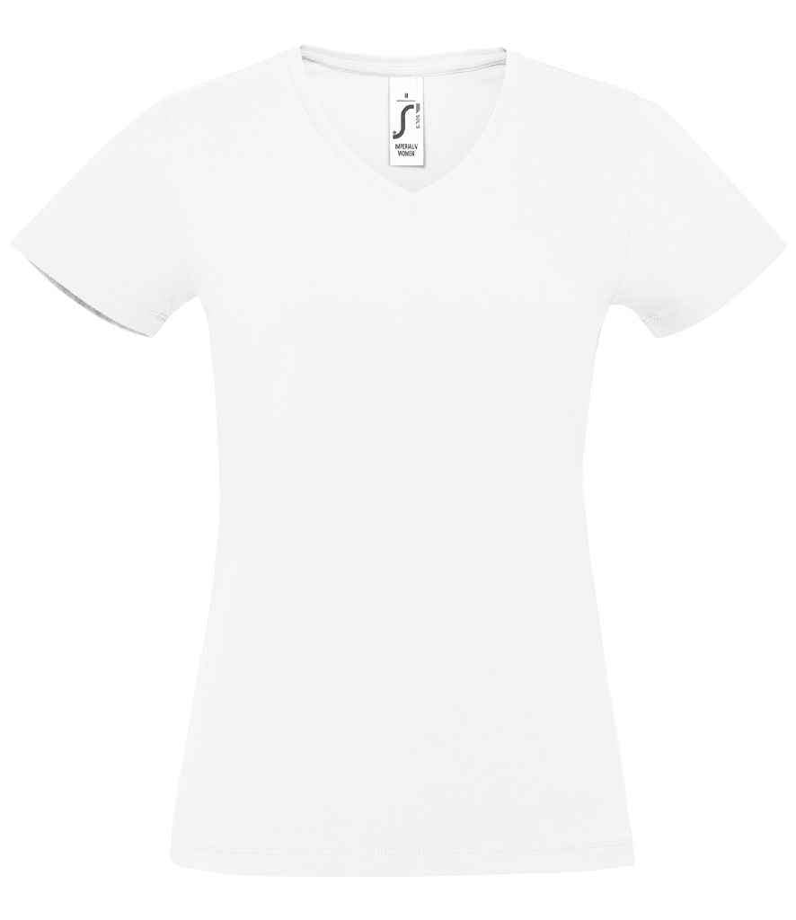 SOL'S Ladies Imperial V Neck T-Shirt | White