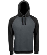 SOL'S Unisex Seattle Contrast Raglan Hoodie | Charcoal Marl/Black thumbnail 1