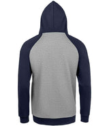 SOL'S Unisex Seattle Contrast Raglan Hoodie | Grey Marl/French Navy thumbnail 2