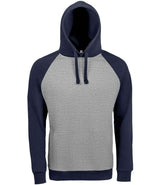 SOL'S Unisex Seattle Contrast Raglan Hoodie | Grey Marl/French Navy thumbnail 1