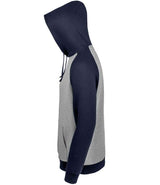 SOL'S Unisex Seattle Contrast Raglan Hoodie | Grey Marl/French Navy thumbnail 3