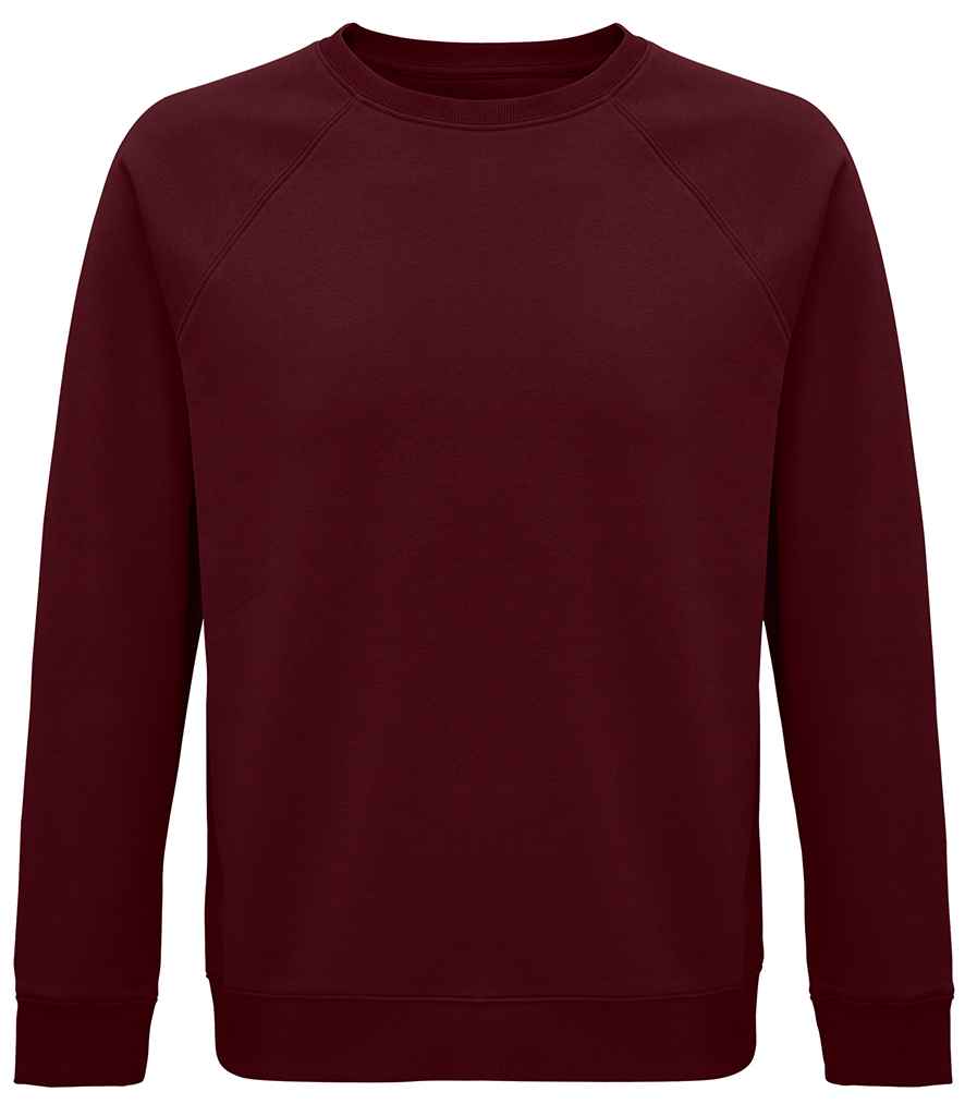 SOL'S Unisex Space Organic Raglan Sweatshirt | Burgundy