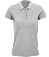 SOL'S Ladies Planet Organic Piqué Polo Shirt | Grey Marl thumbnail 1