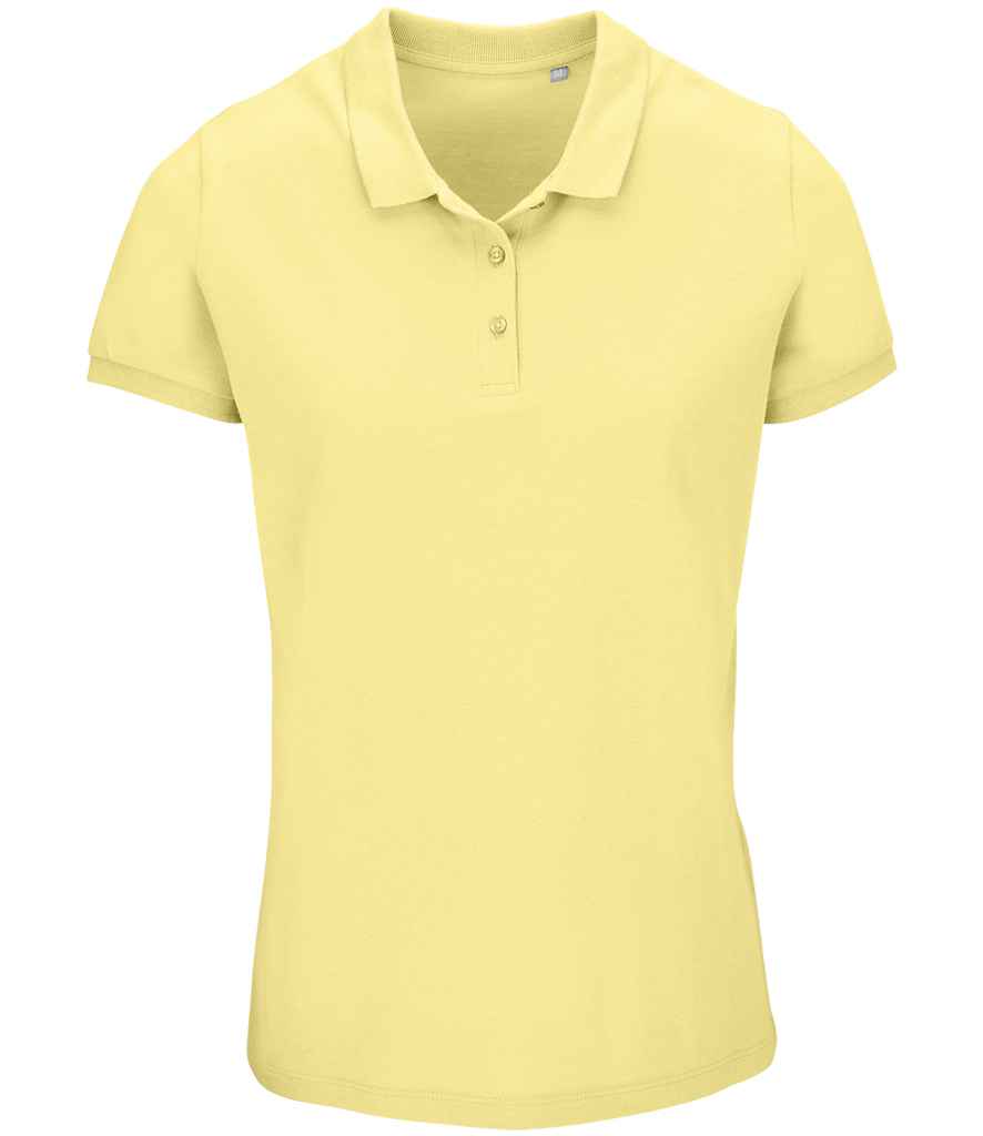 SOL'S Ladies Planet Organic Piqué Polo Shirt | Light Yellow