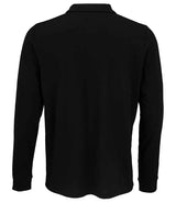 SOL'S Unisex Prime Long Sleeve Piqué Polo Shirt | Black thumbnail 2