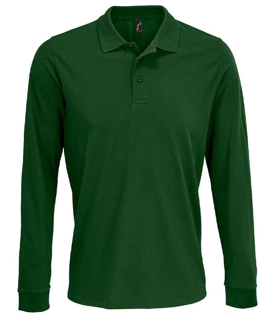 SOL'S Unisex Prime Long Sleeve Piqué Polo Shirt | Bottle Green
