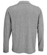SOL'S Unisex Prime Long Sleeve Piqué Polo Shirt | Grey Marl thumbnail 2