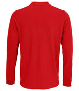 SOL'S Unisex Prime Long Sleeve Piqué Polo Shirt | Red thumbnail 2