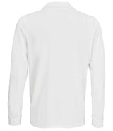 SOL'S Unisex Prime Long Sleeve Piqué Polo Shirt | White thumbnail 3