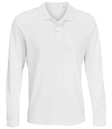 SOL'S Unisex Prime Long Sleeve Piqué Polo Shirt | White thumbnail 2