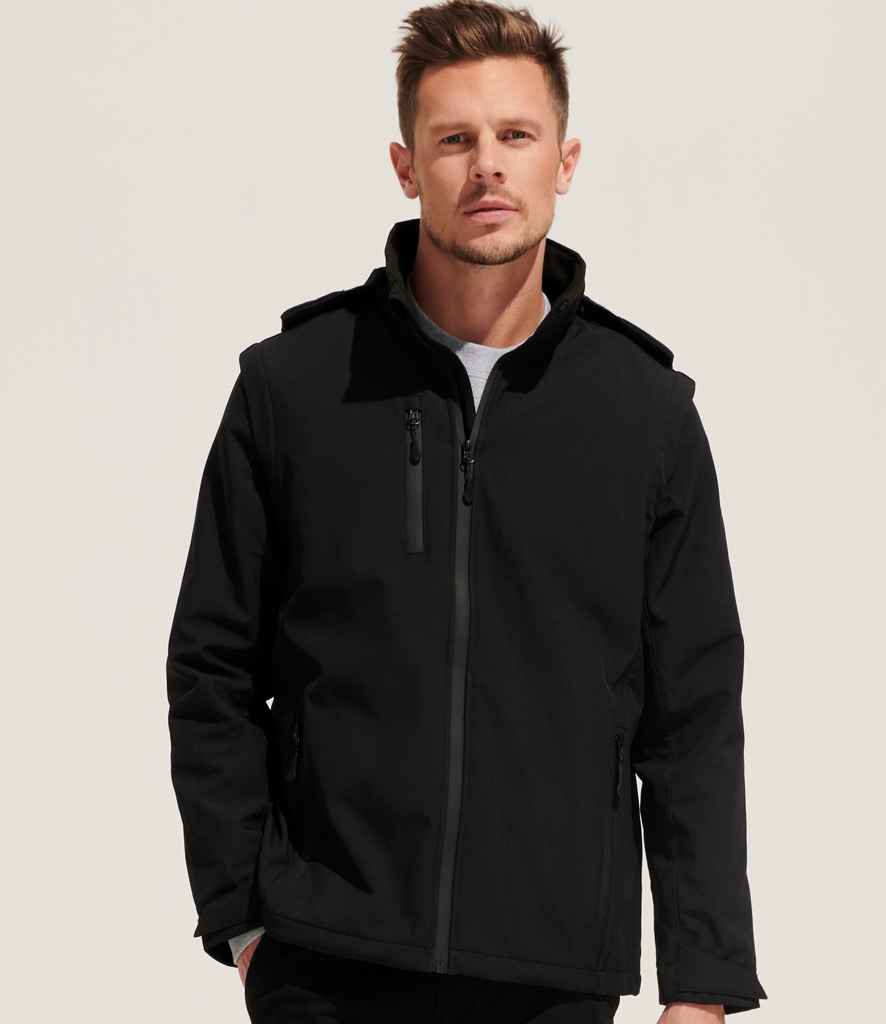 SOL'S Unisex Falcon 3-in-1 Soft Shell Jacket | Black