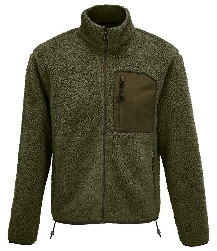 SOL'S Unisex Fury Sherpa Jacket | Army/Dark Army