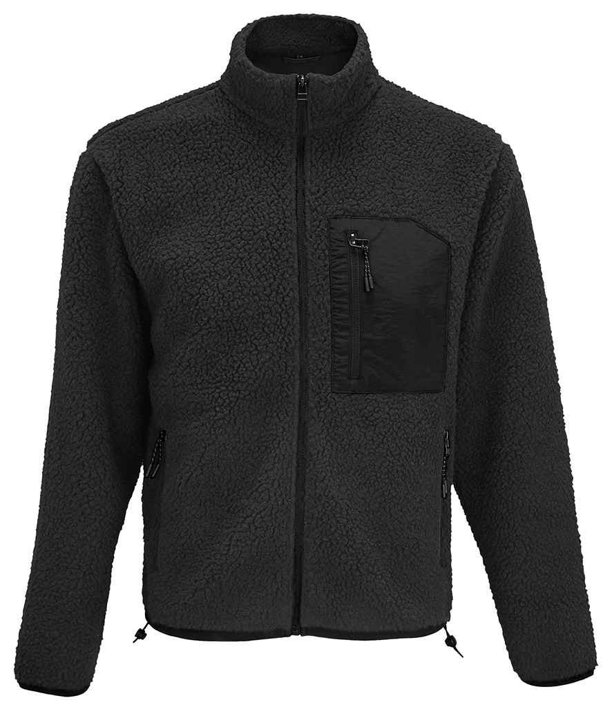 SOL'S Unisex Fury Sherpa Jacket | Carbon Grey/Black