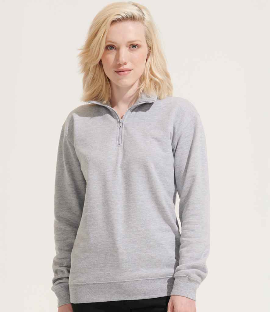 SOL'S Unisex Conrad 1/4 Zip Sweatshirt | Grey Marl