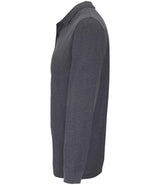 SOL'S Unisex Planet Long Sleeve Piqué Polo Shirt | Charcoal Marl thumbnail 3