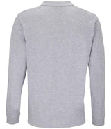 SOL'S Unisex Planet Long Sleeve Piqué Polo Shirt | Grey Marl thumbnail 2