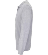 SOL'S Unisex Planet Long Sleeve Piqué Polo Shirt | Grey Marl thumbnail 3