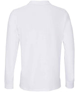 SOL'S Unisex Planet Long Sleeve Piqué Polo Shirt | White thumbnail 4