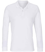 SOL'S Unisex Planet Long Sleeve Piqué Polo Shirt | White thumbnail 3