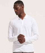 SOL'S Unisex Planet Long Sleeve Piqué Polo Shirt | White thumbnail 2