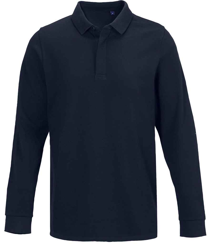NEOBLU Owen Long Sleeve Piqué Polo Shirt | Night Blue