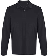 SOL'S Unisex Pacific Long Sleeve Piqué Polo Shirt | Black thumbnail 1