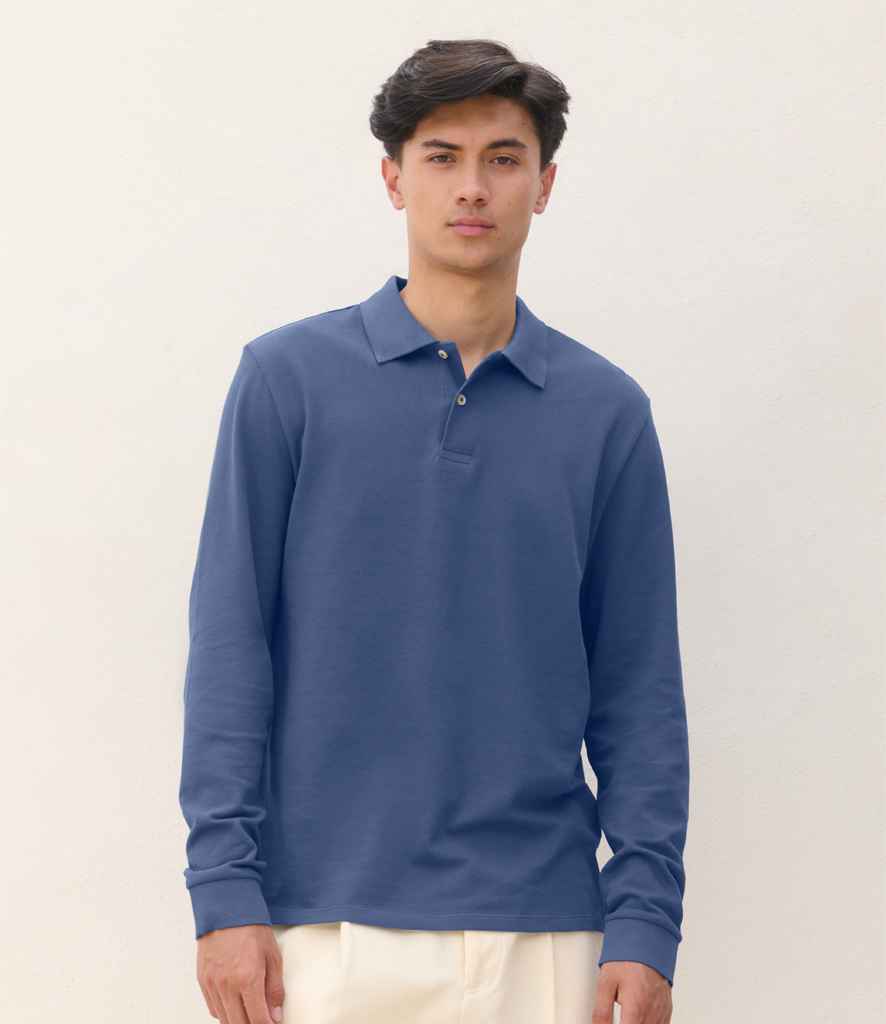SOL'S Unisex Pacific Long Sleeve Piqué Polo Shirt | Denim