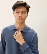SOL'S Unisex Pacific Long Sleeve Piqué Polo Shirt | Denim thumbnail 3