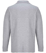 SOL'S Unisex Pacific Long Sleeve Piqué Polo Shirt | Grey Marl thumbnail 2