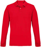 SOL'S Unisex Pacific Long Sleeve Piqué Polo Shirt | Red thumbnail 1