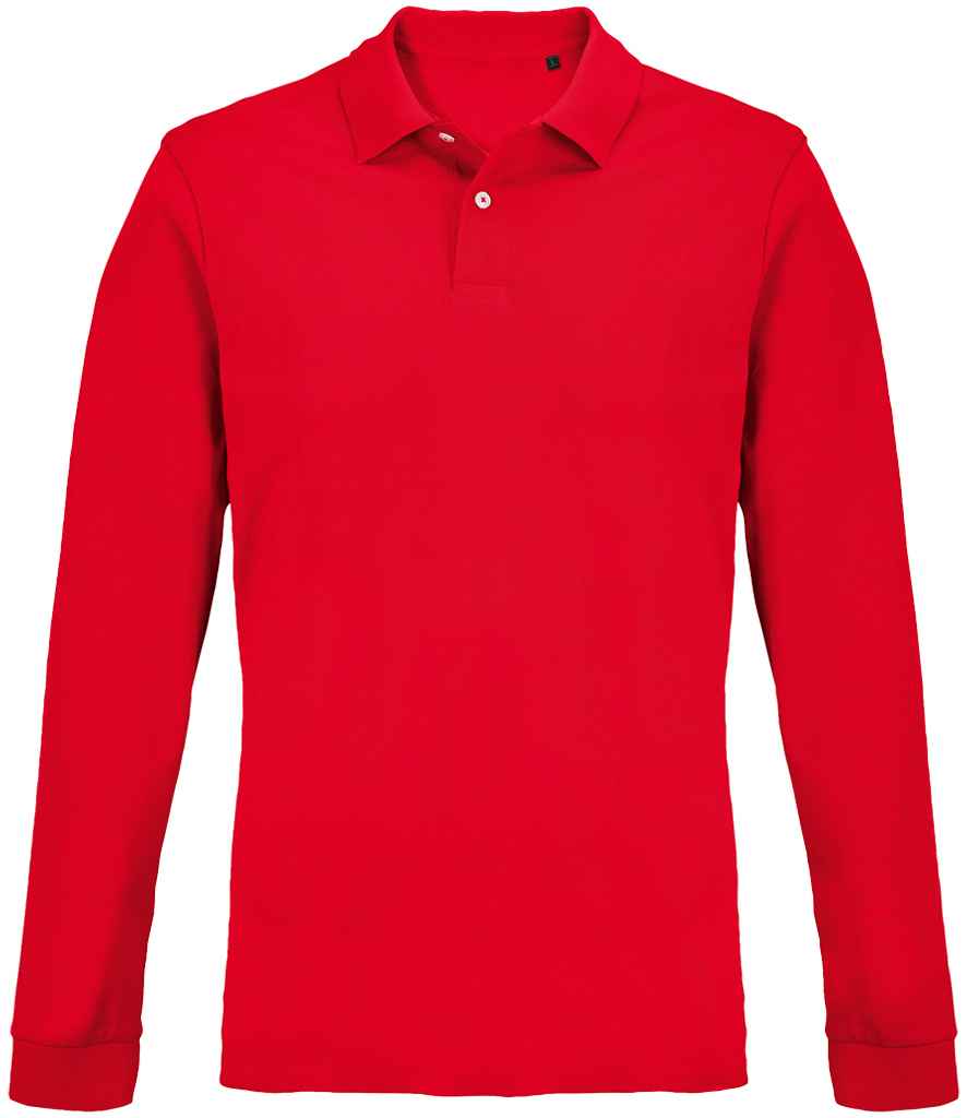 SOL'S Unisex Pacific Long Sleeve Piqué Polo Shirt | Red