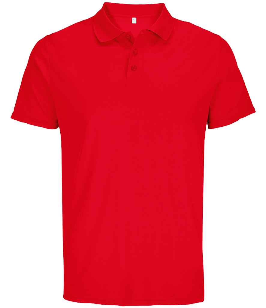 SOL'S Unisex Pitcher Recycled Polyester Piqué Polo Shirt | Red