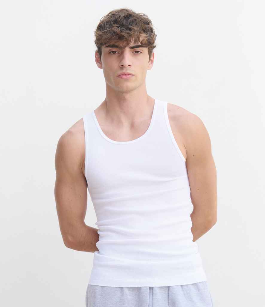 SOL'S Pablo Ribbed Tank Top | White