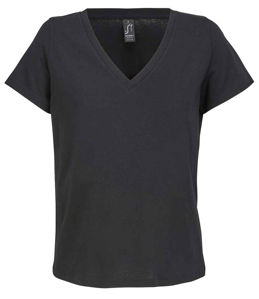 SOL'S Ladies Regent V Neck T-Shirt | Deep Black