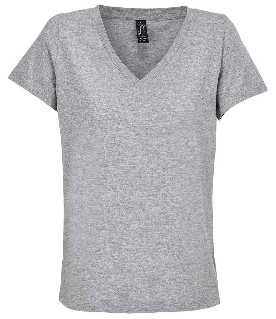 SOL'S Ladies Regent V Neck T-Shirt | Grey Marl