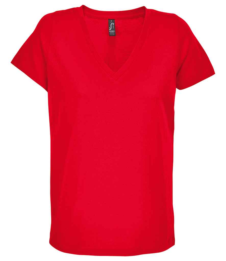 SOL'S Ladies Regent V Neck T-Shirt | Red