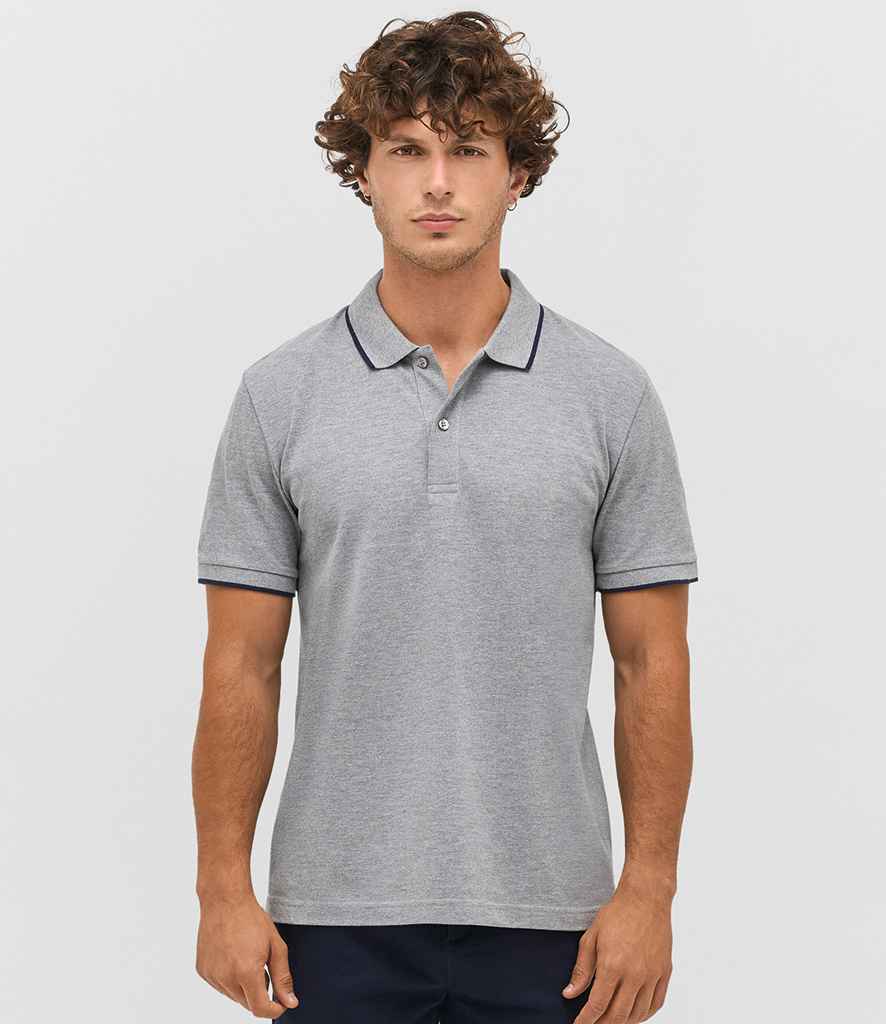 SOL'S Unisex Palermo Polo Shirt | Grey Marl/French Navy