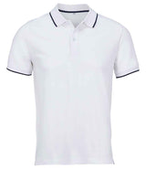 SOL'S Unisex Palermo Polo Shirt | White/French Navy thumbnail 1
