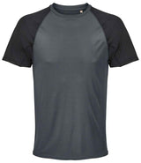 SOL'S Vortex Ripstop Performance T-Shirt | Black/Charcoal thumbnail 1