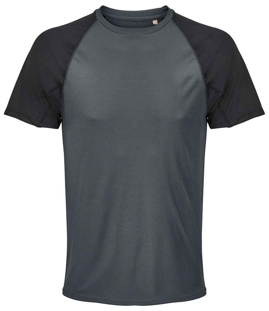 SOL'S Vortex Ripstop Performance T-Shirt | Black/Charcoal