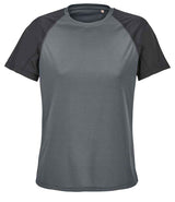 SOL'S Ladies Vortex Ripstop Performance T-Shirt | Black/Charcoal thumbnail 1