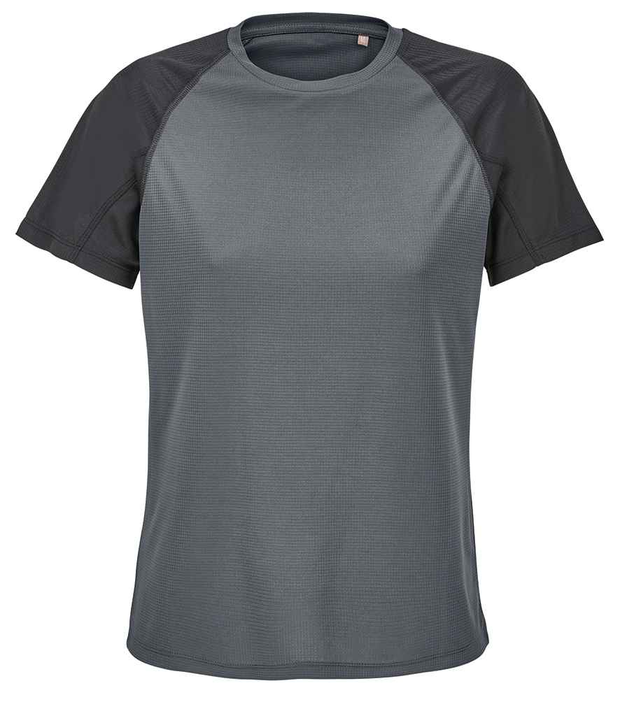 SOL'S Ladies Vortex Ripstop Performance T-Shirt | Black/Charcoal
